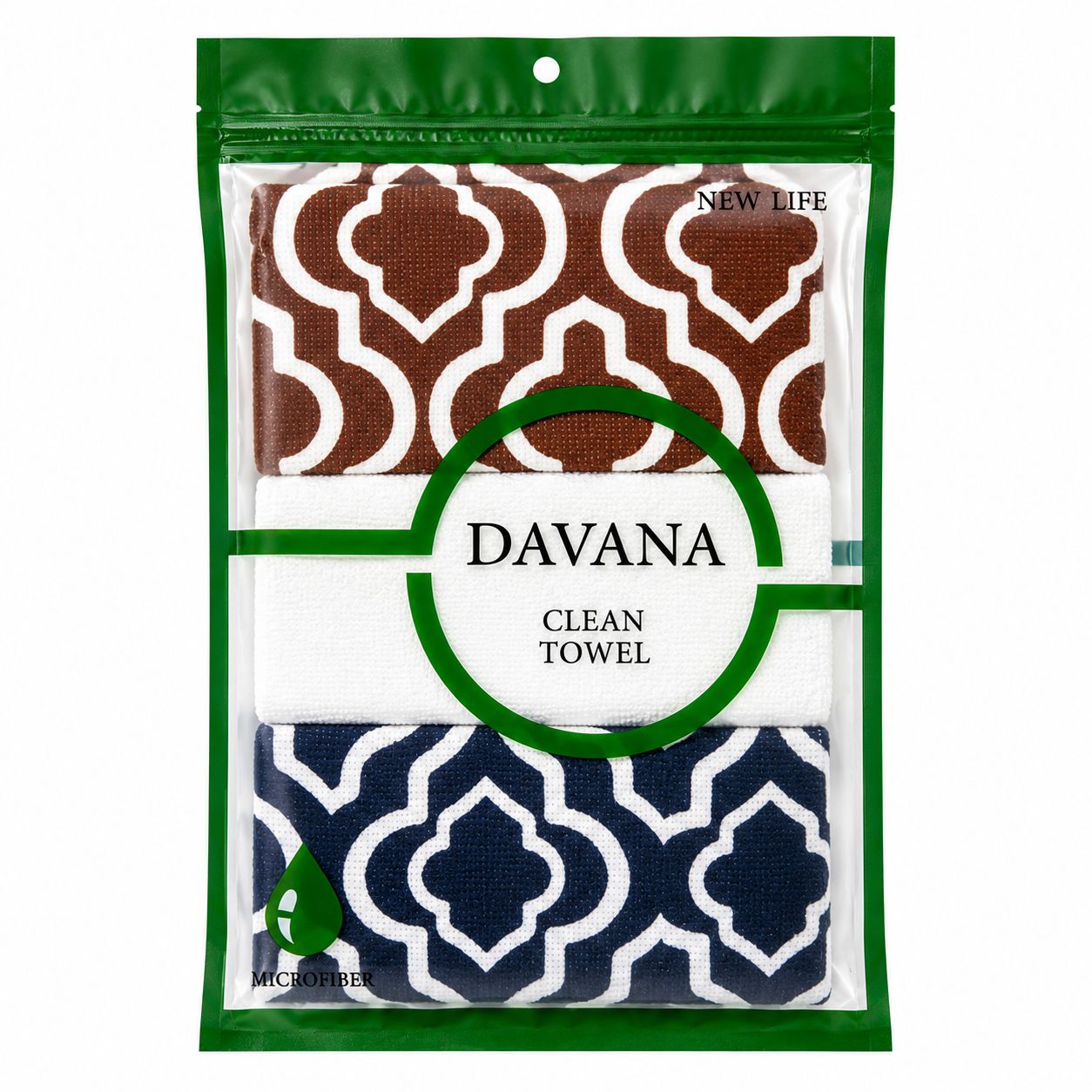 دستمال مایکروفایبر ۳ قلو davana